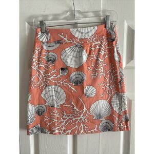 Skirtin Around Womens 10 Coral Pink Shell‎ Skirt Coastal Vacation